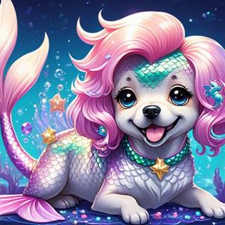 Kawaii Mermaid Dog 2