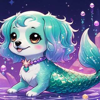 Kawaii Mermaid Dog 4