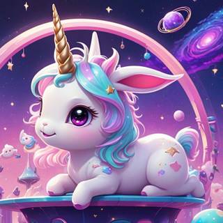 Galaxy Bunny Playing At A Galaxy Playground