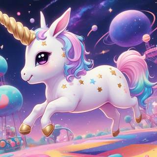 Galaxy Bunny Playing At A Galaxy Playground