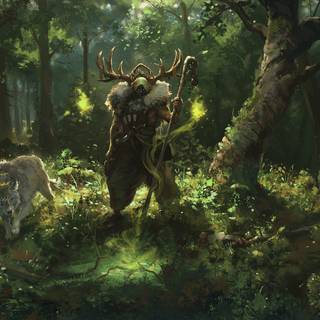 Forest Wolf magig Sorcerer antlers