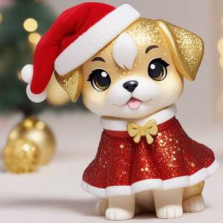 AI Christmas Anime Toy puppy