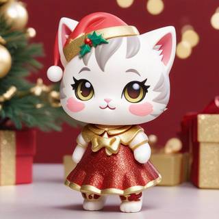 AI Christmas Anime Toy kitty 2