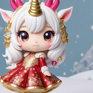AI Christmas baby Anime unicorn girl toy