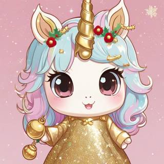 AI Christmas baby Anime unicorn 2