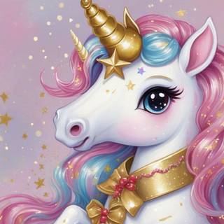AI Christmas baby Anime Painting unicorn 