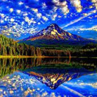 Pretty of Mountain with Sky