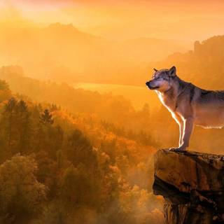 Greatest View from Sunset and a Wolf