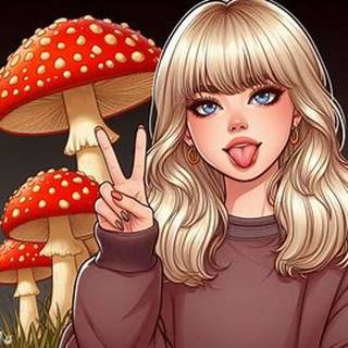 Amnita muscaria mushroom girl
