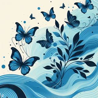 Aesthetic blue butterfly