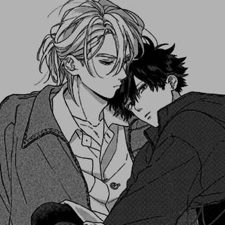 me (black hair) and kacchan