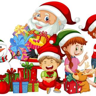 Santa and the children