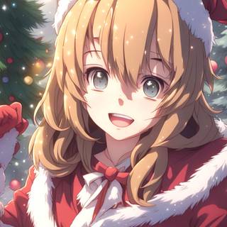 Anime girl christmas