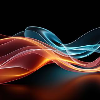 Amber Glow Lines on Black