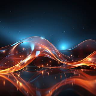 Amber Glow Lines on Black