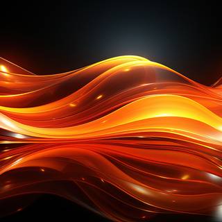 Amber Glow Lines on Black