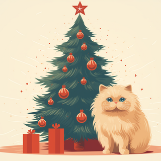 Cat at Christmas