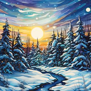 Winter Wonderland Batik Landscape