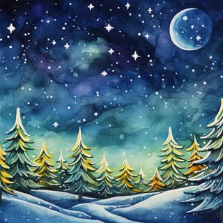 Winter Wonderland Batik Landscape