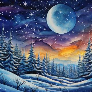 Winter Wonderland Batik Landscape