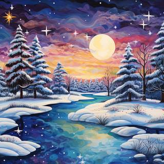 Winter Wonderland Batik Landscape