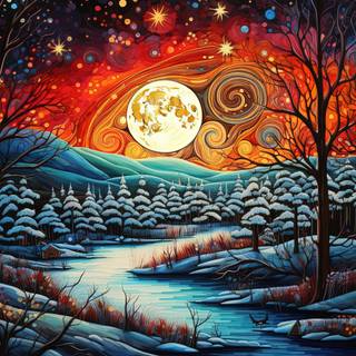 Winter Wonderland Batik Landscape