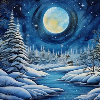 Winter Wonderland Batik Landscape