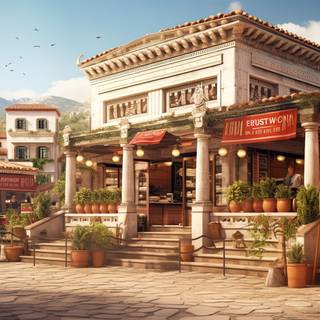 Roman Empire Cityscape Under a Dramatic Sky