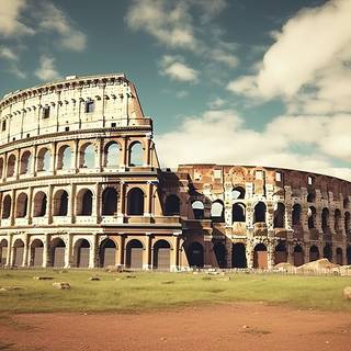 Roman Empire Cityscape Under a Dramatic Sky