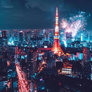 Tokyo Towers Firework Spectacle of Joy