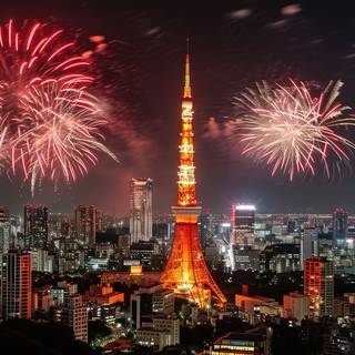 Tokyo Towers Firework Spectacle of Joy