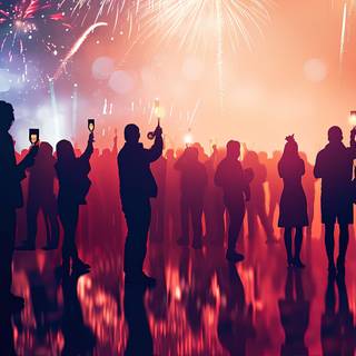 Vibrant Fireworks of Joyful New Year Celebration