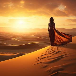 Vast Open Desert Sunrise Nomadic Resilience