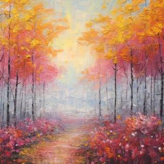 Mountainous Splendor PaletteKnife Art