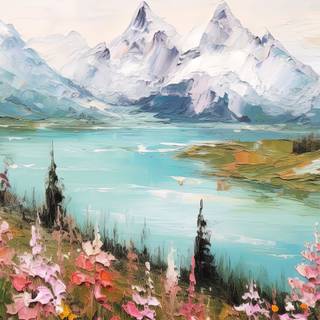 Mountainous Splendor PaletteKnife Art