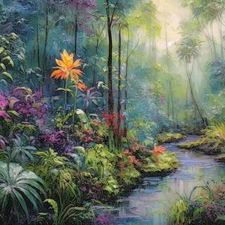 Mountainous Splendor PaletteKnife Art