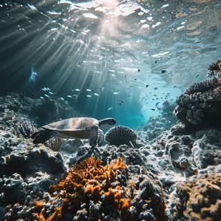Cinematic Underwater Great Barrier Reef Scene