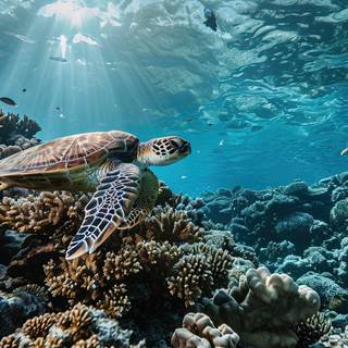 Cinematic Underwater Great Barrier Reef Scene