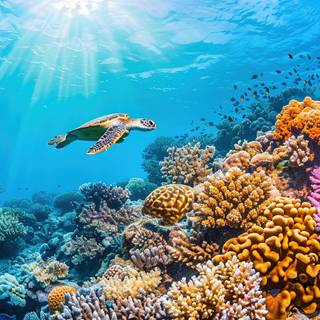 Cinematic Underwater Great Barrier Reef Scene