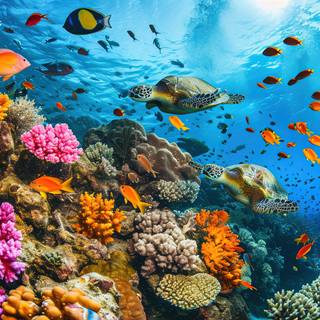 Cinematic Underwater Great Barrier Reef Scene