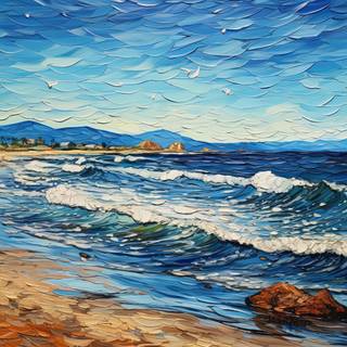 Avangarde Painting of Cyprus Beach