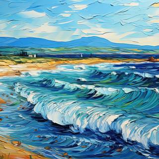 Avangarde Painting of Cyprus Beach