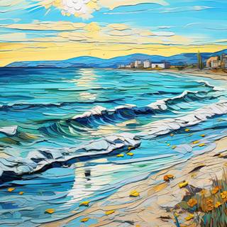 Avangarde Painting of Cyprus Beach