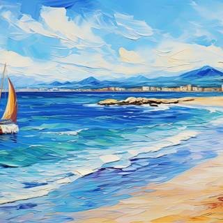 Avangarde Painting of Cyprus Beach