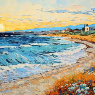 Avangarde Painting of Cyprus Beach