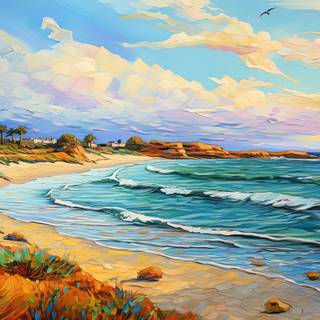 Avangarde Painting of Cyprus Beach