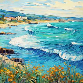 Avangarde Painting of Cyprus Beach