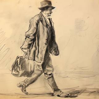 Men Walking in New York at 1850