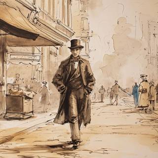 Men Walking in New York at 1850