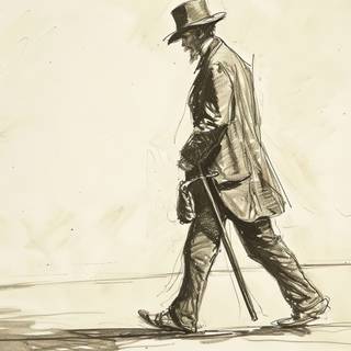 Men Walking in New York at 1850